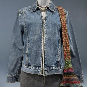 Eddie Bauer Vintage 100% Cotton Denim Zip Jacket Women’s Small